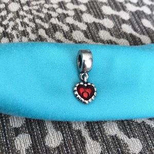 Pandora Red Heart Dangle Charm